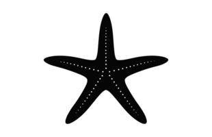 A Starfish vector silhouette isolated on white background
