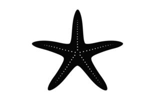 A Starfish vector silhouette isolated on white background