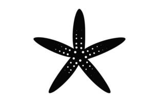 A Starfish vector silhouette isolated on white background