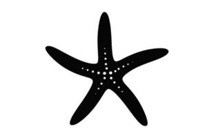 A Starfish vector silhouette isolated on white background