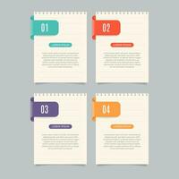 Business Infographic with note paper design vector. vector