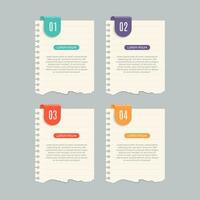 Business Infographic with note paper design vector. vector