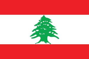 The national flag of Lebanon vector illustration with official color