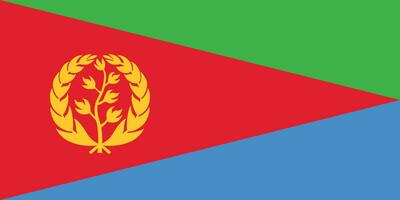 The national flag of Eritrea vector illustration with official color