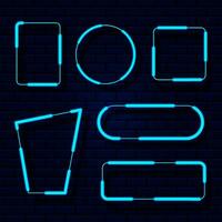 Vector element frame neon blue light on dark blue overlap design. Futuristic technology background.
