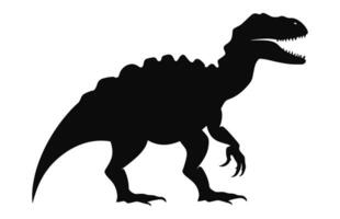 un dinosaurio vector silueta aislado en un blanco antecedentes