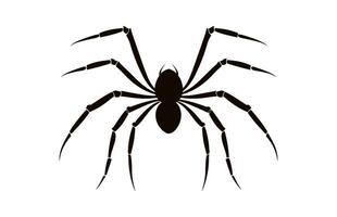 un araña vector negro silueta aislado en un blanco antecedentes