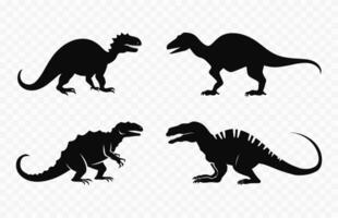 Dinosaurs Silhouette vector Set, Dinosaur Silhouettes clipart bundle