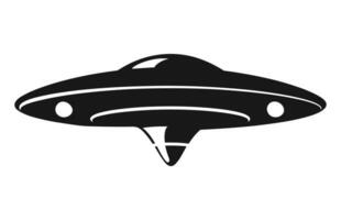 A Space UFO vector silhouette isolated on a white background