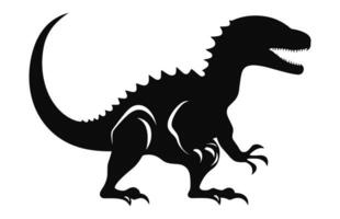 A Dinosaur Vector Silhouette isolated on a white background