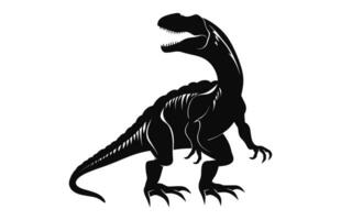 un dinosaurio vector negro silueta aislado en un blanco antecedentes