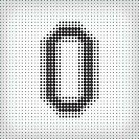 Dotted number 0. The number pixel is flat and solid. Integrative and integrative pixel movement. Modern icon ports. vector