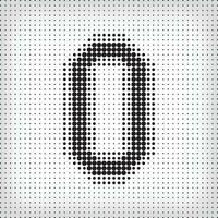 Dotted number 0. The number pixel is flat and solid. Integrative and integrative pixel movement. Modern icon ports. vector