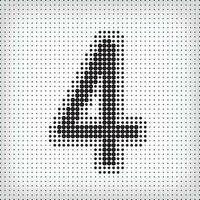 Dotted number 4. The number pixel is flat and solid. Integrative and integrative pixel movement. Modern icon ports. vector