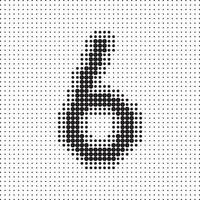 Dotted number 6. The number pixel is flat and solid. Integrative and integrative pixel movement. Modern icon ports. vector