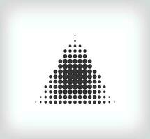 Dotted triangular shape. Geometric triangle pixel. Integrative and integrative pixel movement. Modern icon ports. vector