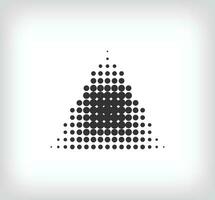 Dotted triangular shape. Geometric triangle pixel. Integrative and integrative pixel movement. Modern icon ports. vector