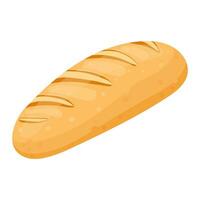 Bread, bakery icon, fresh wheat bread. Vector isolated on a white background