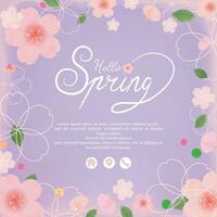 Light color theme spring cherry blossom greeting cards, posters, photo frames vector