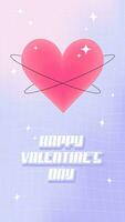 Modern y2k design Valentine's Day party invitation, poster. Trendy pastel soft color vector illustration with heart, abstract shapes, stars, gradient and typography.