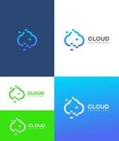 cloud technology logo vector