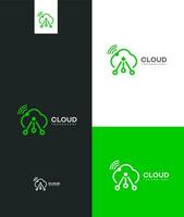 cloud technology logo vector