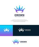 five pointed crown logo Vector Template