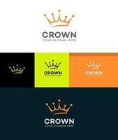 five pointed crown logo Vector Template