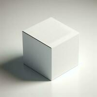 Mock up white cardboard box. Blank white product packagings box photo