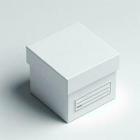 Mock up white cardboard box. Blank white product packagings box photo