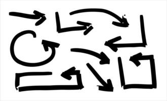 flechas de diferente formas resumen símbolo para dirección y camino indicación. gráfico puntero vector