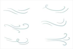 Curve Wind. Abstract Air flow. Black wavy line. Breeze and weather icon. Flat illustration isolated on white background vector