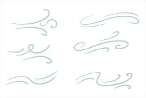 Curve Wind. Abstract Air flow. Black wavy line. Breeze and weather icon. Flat illustration isolated on white background vector