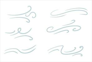 Curve Wind. Abstract Air flow. Black wavy line. Breeze and weather icon. Flat illustration isolated on white background vector