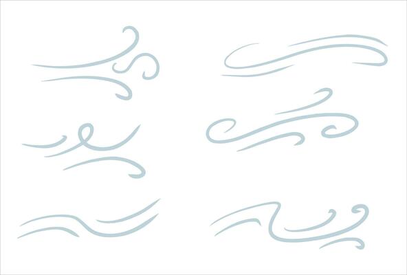 Curve Wind. Abstract Air flow. Black wavy line. Breeze and weather icon. Flat illustration isolated on white background