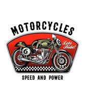 Motorcycles Speed And Power Vintage Vector Illustration