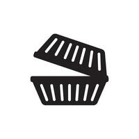 Styrofoam lunch box icon vector illustration design