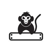 monkey logo vector icon simple illustration design