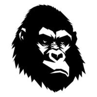 Gorilla black vector icon isolated on white background