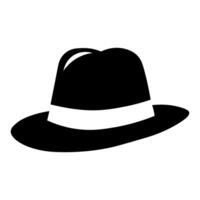 Hat black vector icon isolated on white background