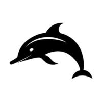 Dolphin black vector icon isolated on white background