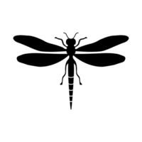 Dragonfly black vector icon isolated on white background