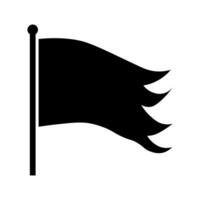 Flag black vector icon isolated on white background