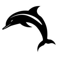 Dolphin black vector icon isolated on white background