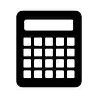 Calculator black vector icon isolated on white background