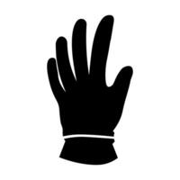 Glove black vector icon isolated on white background