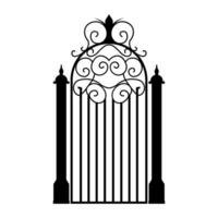 Gate black vector icon isolated on white background