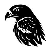 Falcon black vector icon isolated on white background