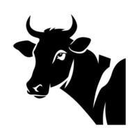 Cow black vector icon isolated on white background