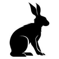 Hare black vector icon isolated on white background